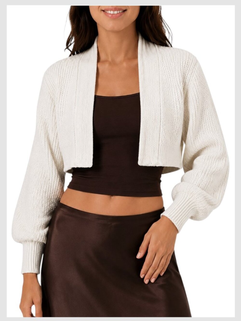 Aritzia Wilfred Unwind Cardigan Ivory Cream Merino Wool Cropped XS